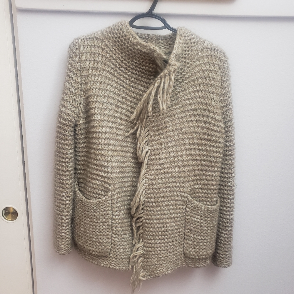 Madewell fringe cardigan knit sweater
